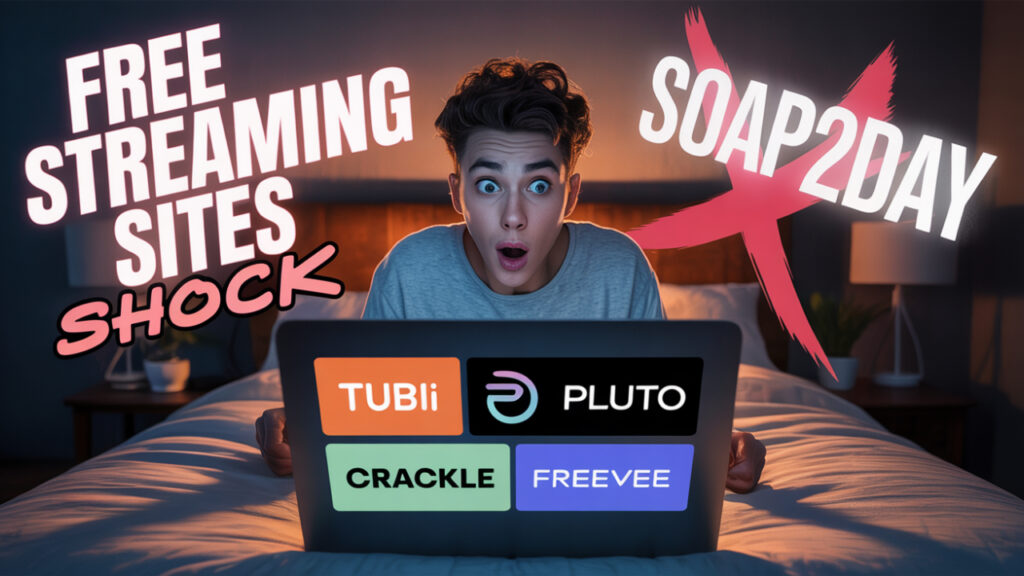 Shocked person discovering free legal movie streaming sites
