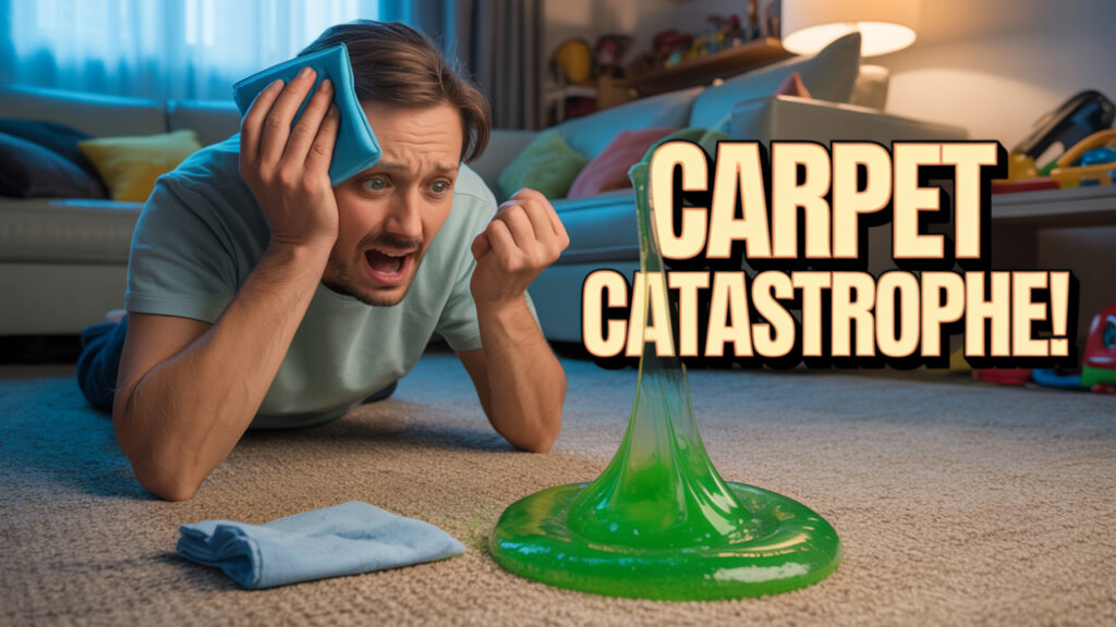 Parent shocked by slime spill on carpet