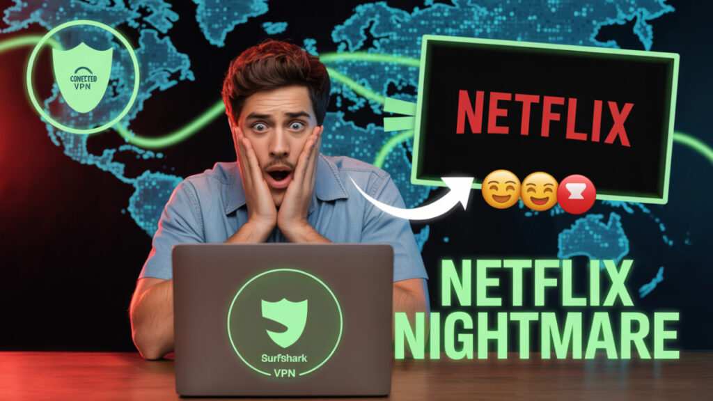 Man shocked by Surfshark VPN bypassing Netflix error