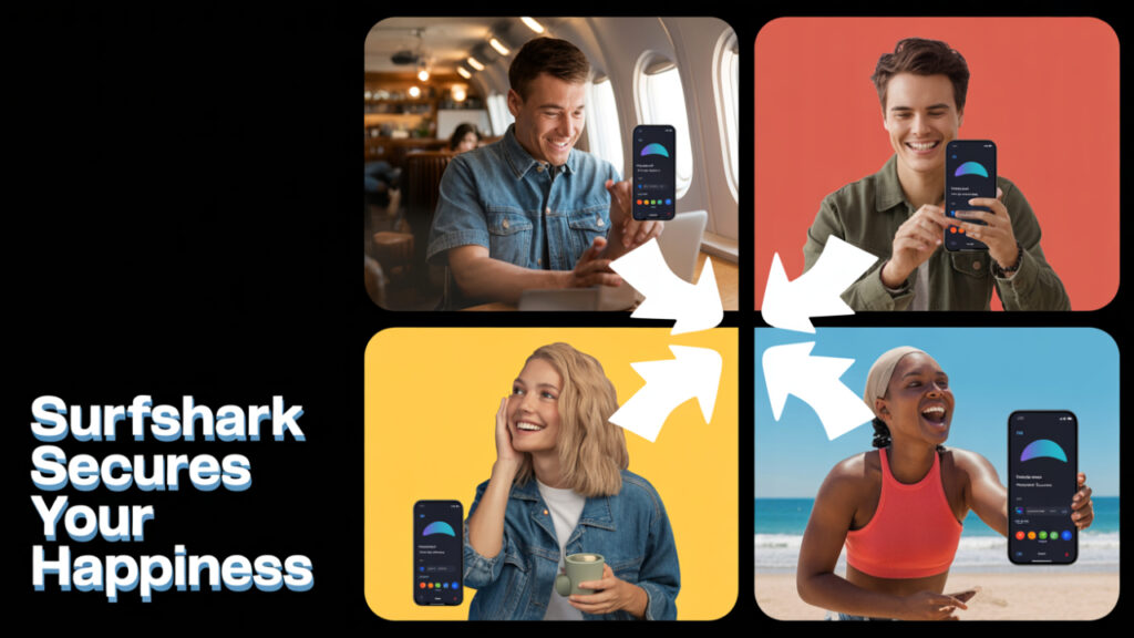People using Surfshark VPN in daily life