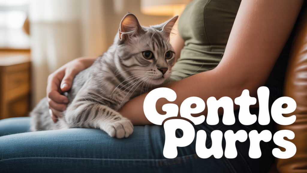 Cat kneading a human’s lap