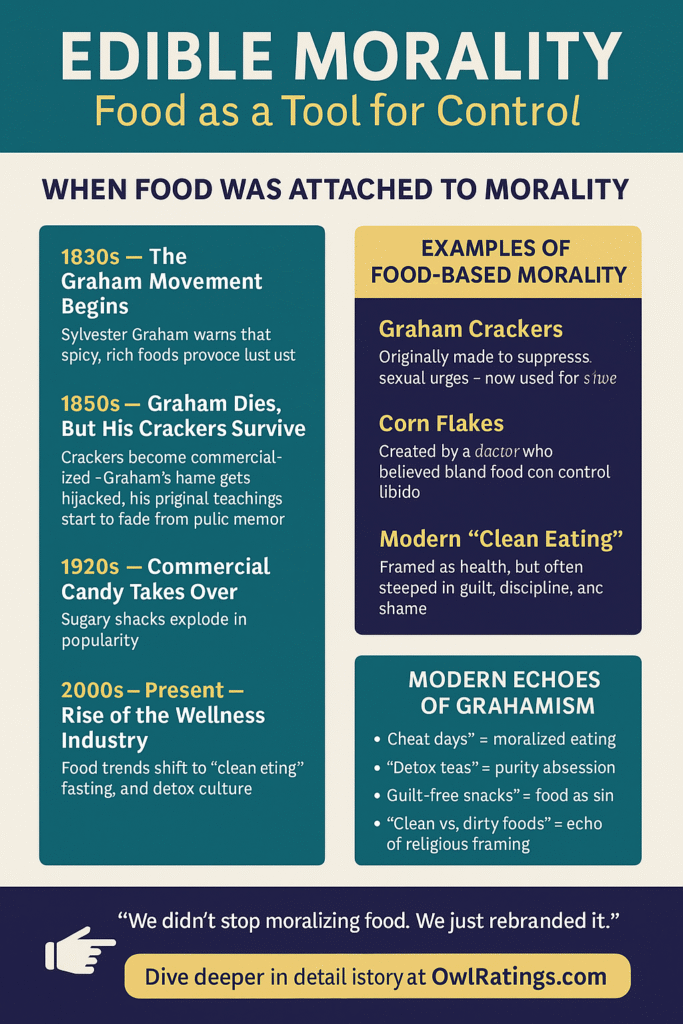 Timeline infographic showing how food was used to control desire