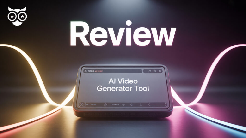 A sleek AI video generator tool interface showing a user-friendly platform for creating professional videos.
