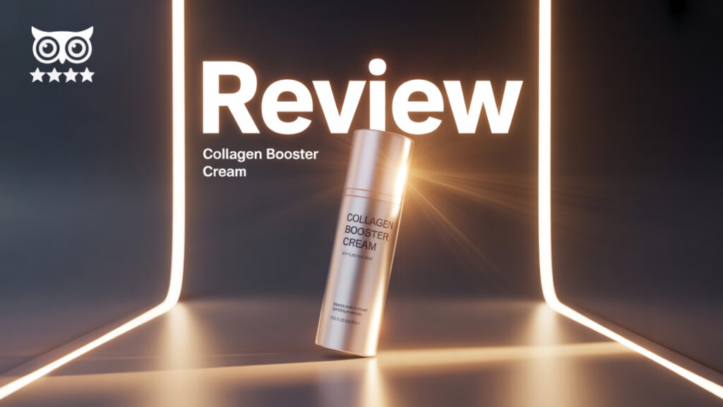 Collagen booster cream with a sleek and elegant design, emphasizing its youthful skin rejuvenating properties